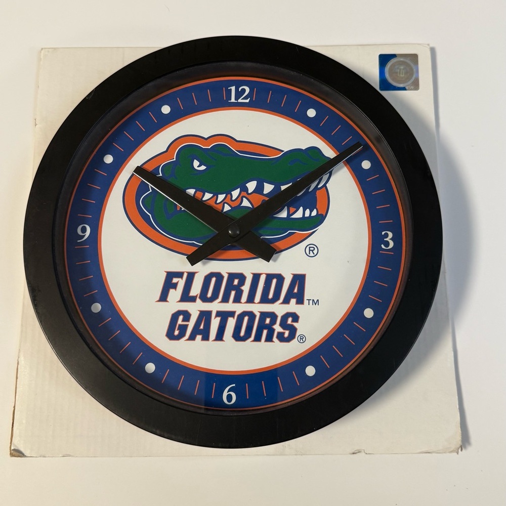 Florida Gators Black Wall Clock 9” Diameter